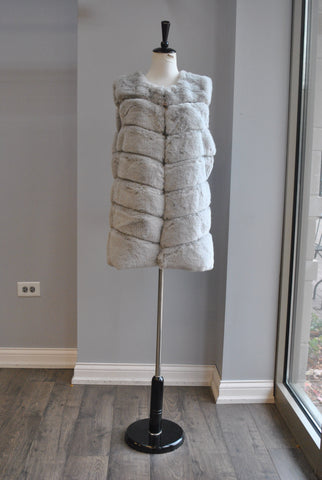 GREY POM POM CAPE