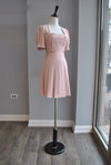 CLEARANCE - BLUSH PINK FIT AND FLAIR DRESS