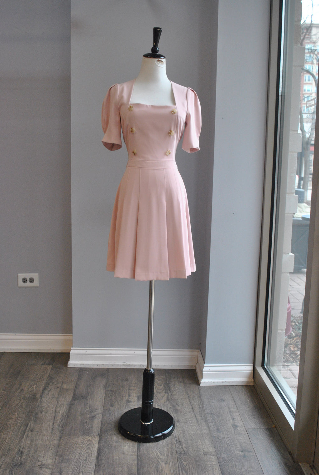 CLEARANCE - BLUSH PINK FIT AND FLAIR DRESS