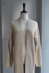 BONE COLOR OPEN STYLE LONG CARDIGAN